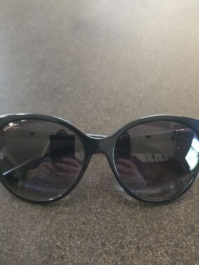 Bulgari Black Rounded Women's Sunglasses with Dark Lenses